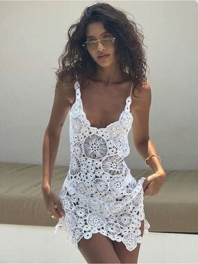 White Crochet Beach Cover-Up